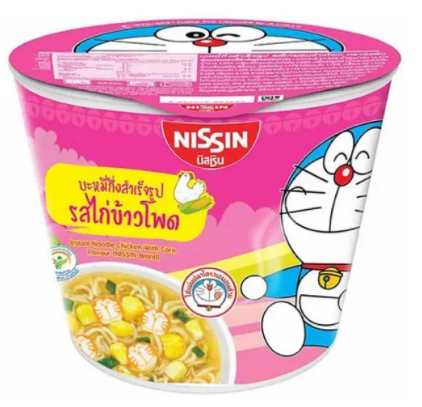 นิสชิน โดราเอมอน บะหมี่กึ่งสำเร็จรูป รสไก่ข้าวโพด 40 กรัม x 6 ถ้วย - Image 3