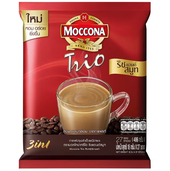 มอคโคน่า กาแฟปรุงสำเร็จชนิดผง 3in1 ทรีโอ ริชแอนด์สมูท 15.8/18 กรัม x 27 ซอง - Image 3