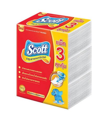 สก๊อตต์ กระดาษอเนกประสงค์ 90 แผ่น แพ็ค x 3 ห่อ x 3 แพ็ค - Image 2