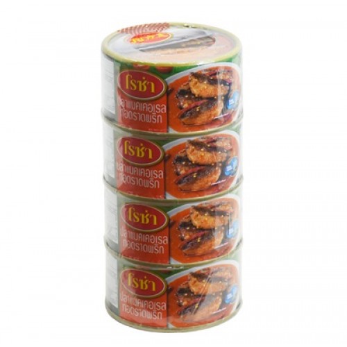 โรซ่า ปลาแมคเคอเรลทอดราดพริก 140 กรัม x 4
