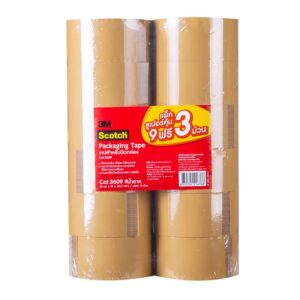 3เอ็ม สก๊อตช์ โอพีพีเทป สีชา 48 มม. x 40 เมตร แพ็ค 9 แถม 3 ม้วน