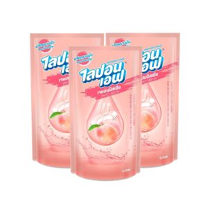 ไลปอนเอฟ น้ำยาล้างจาน กลิ่นเจแปนนีสพีช 500 มล. x 3 ถุง