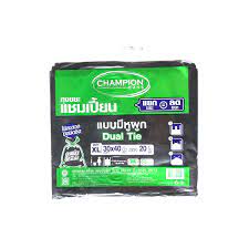 แชมเปี้ยน ถุงขยะดำ แบบมีหูผูก 30x40 นิ้ว x 20 ใบ - Image 3